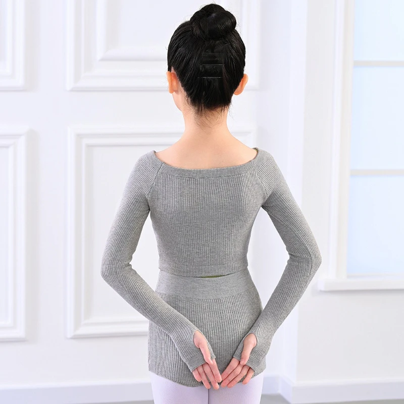 Kids Princess Style Knitted Cardigan Autumn Winter Warm Dance Wear for Girls Soft Breathable Fabric Perfect for Ballet Training