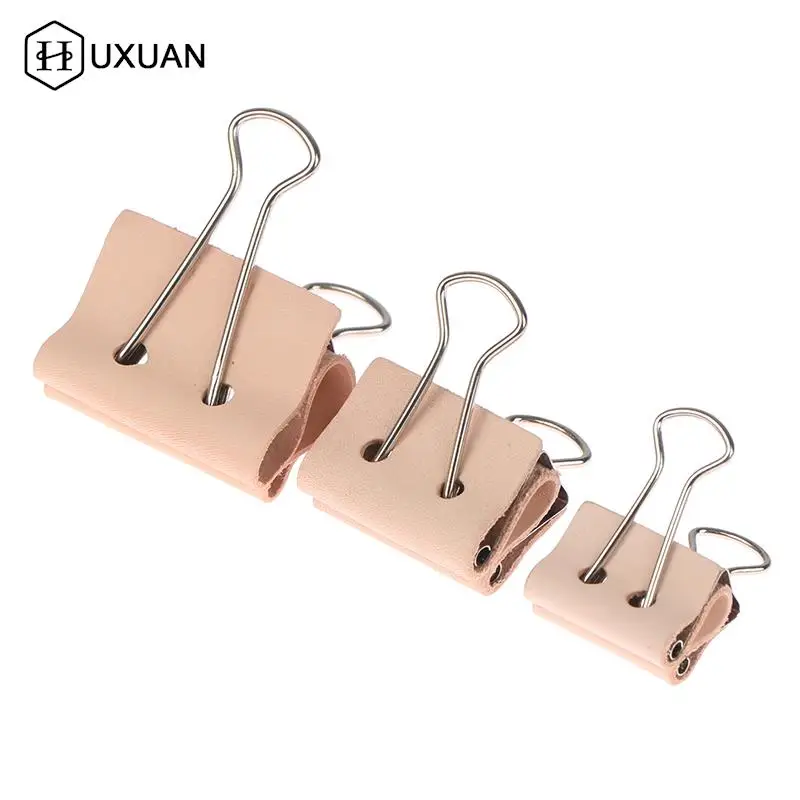 5pcs/lot DIY Leather Craft Stick Cutting Metal Assistant Suture Clamp Handwork Fixing Leather Tool