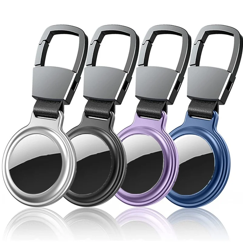 Luxury Metal Magnetic Adsorption Cover For Apple Airtag Pet Locator Protective Sleeve Case For Air Tag Keychain Protector Bumper