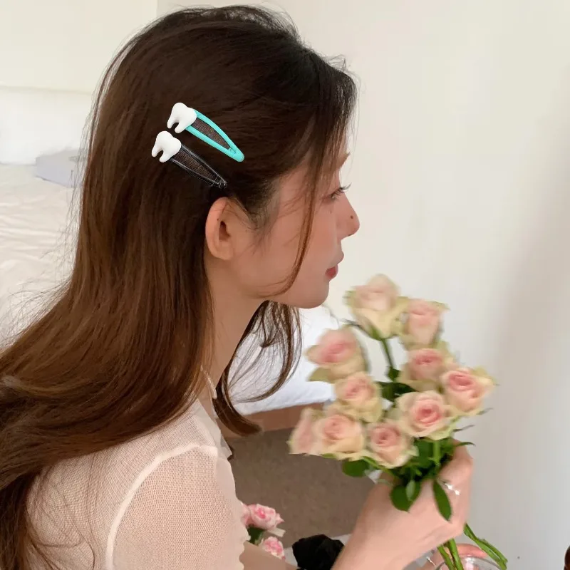 Creative Simulation Teeth BB Clip Cute Bangs Fixed Decorative Hairclip Y2K Girl Sweet Hair Clip Kawaii Hairpins Hair Accessories