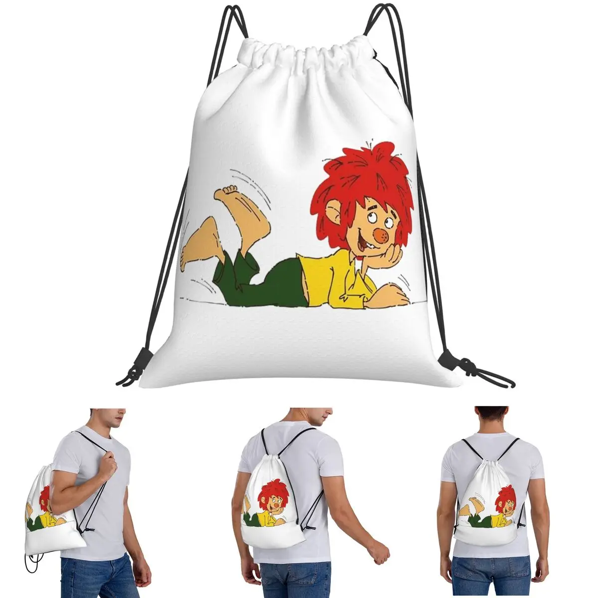

Pumuckl Backpacks Portable Drawstring Bags Sports Bag Book Bags for Man Woman Students
