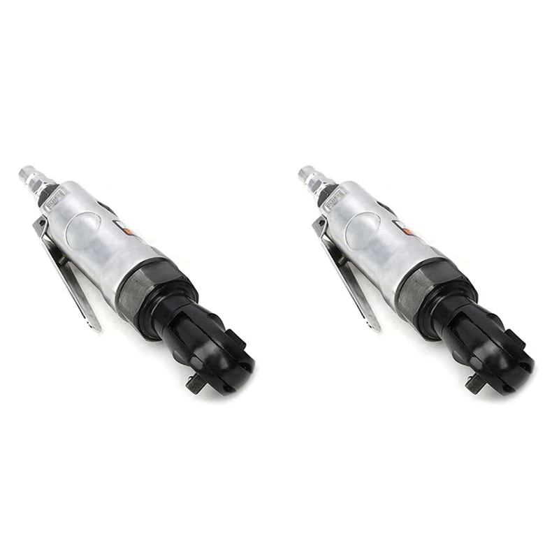 AT51 2X 3/8 Square Head Pneumatic Wrench Pneumatic Ratchet Wrench 90-Degree Torque Wrench Mechanical Repair Tool