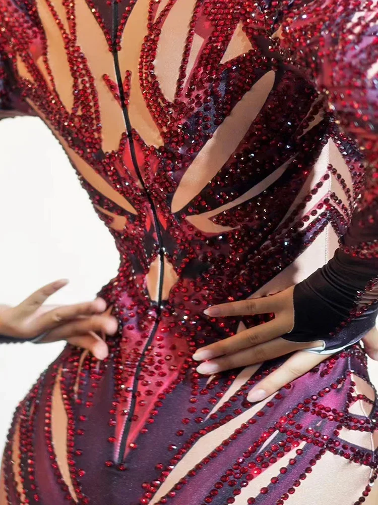 Rhinestone Elastic Hip Hugging Jumpsuit 2025 New Fashionable Women'S Clothing