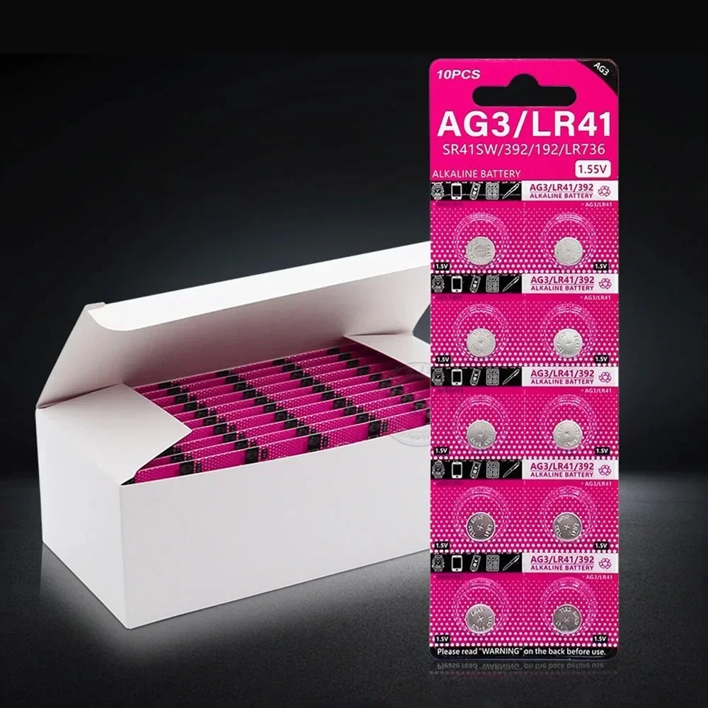 

100-200Pcs High Capacity LR41 Alkaline Batteries AG3 L736 392 384 192 Premium 1.5V Button Coin Cell Batteries Lr41 Battery