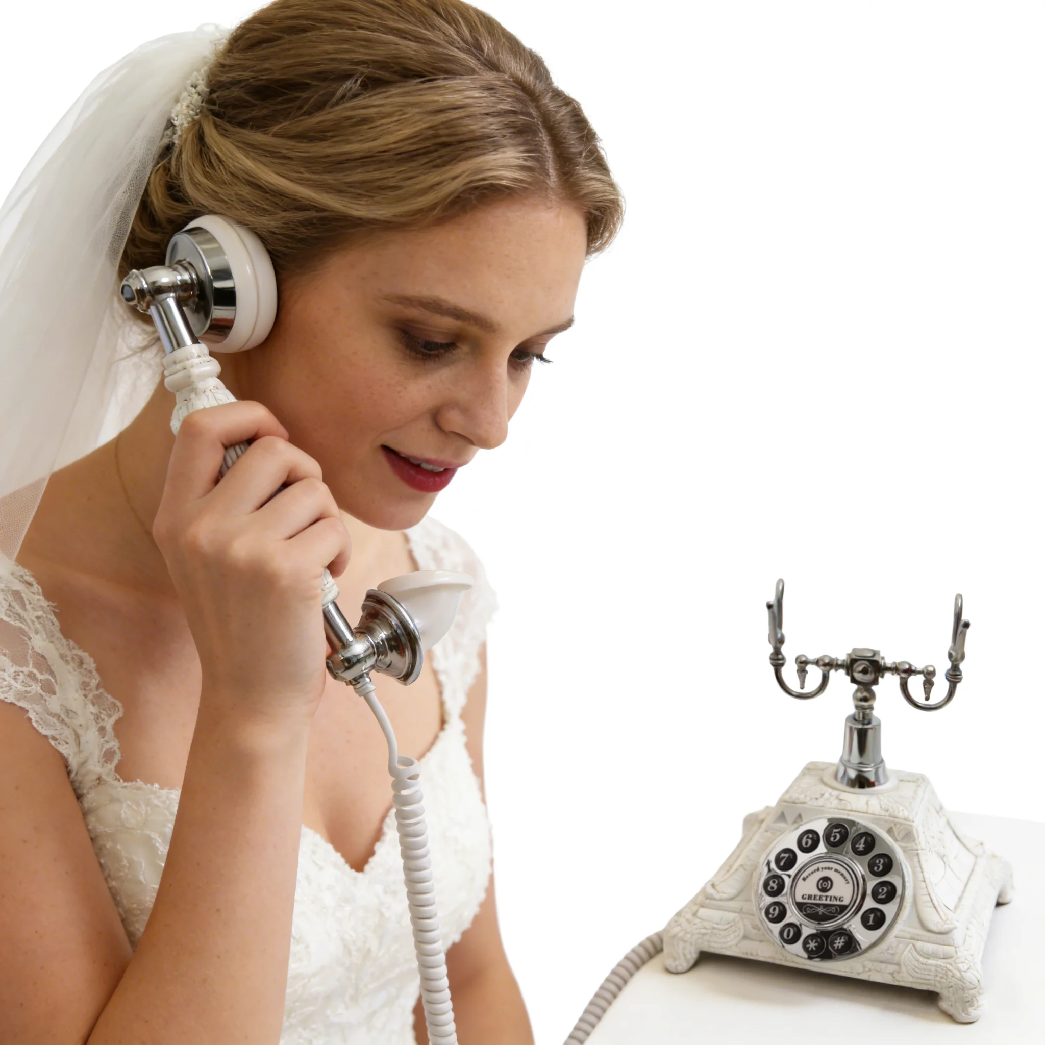 Sprach-Gästebuch-Telefon mit 32 GB Speicherkapazität, Vintage-Retro-Telefon, Anpassbare Nachrichten für Hochzeits- und Party-Gästebücher – Detail 7