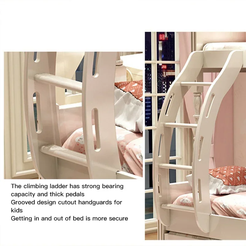 سرير أطفال على الطراز الأمريكي بطابقين من الخشب الصلب سرير أطفال فاخر عالي موفر للمساحة أثاث غرفة نوم Camas De Dormitorio