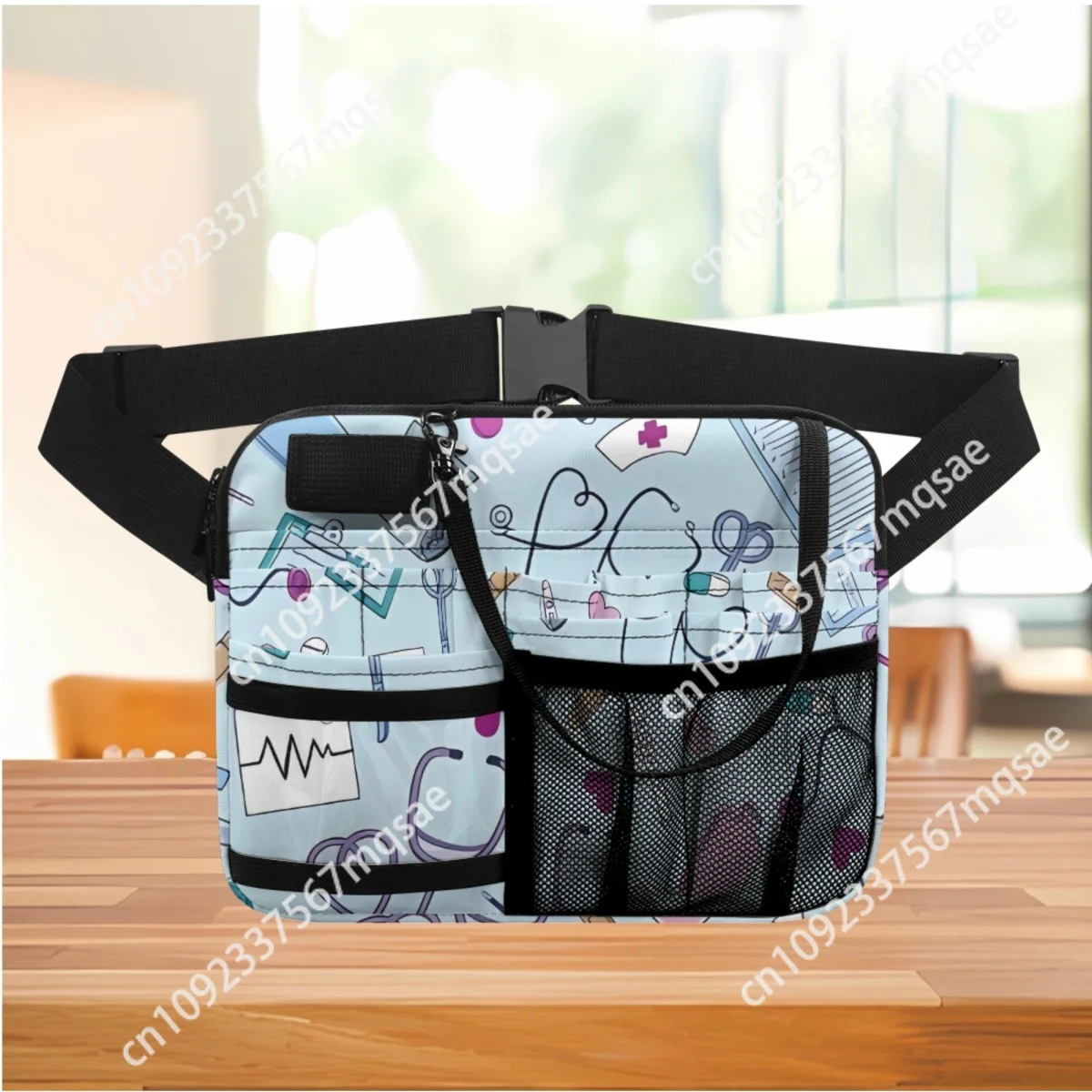 

Healthcare Nurse Print Belt Bag Adjustable Waist Strap Organizer Pouch Print on Demand Multi Compartment Utility Hip Bag Case