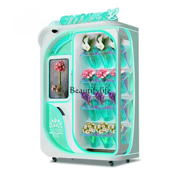 

Popular Vendor Machine All Weather Fresh Flower Retail Solution 12 Slot Refrigerated Vending Machine