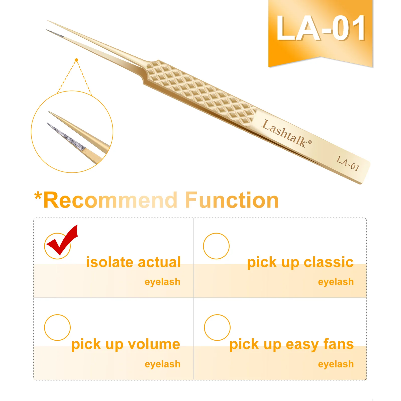 Lashtalk Wimpernverlängerungspinzette, Make-up-Tools aus Nagaraku, Edelstahl, nicht magnetisches Volumen, gefälschte Wimpern, Zubehör, präzise
