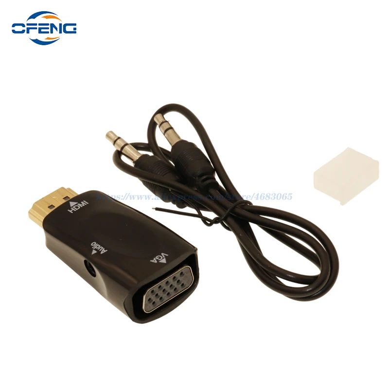 HDMI-compatible to VGA Cable Converter Male To Famale Converter Adapter 3.5 mm Jack Audio HD 1080P For PC Laptop Tablet