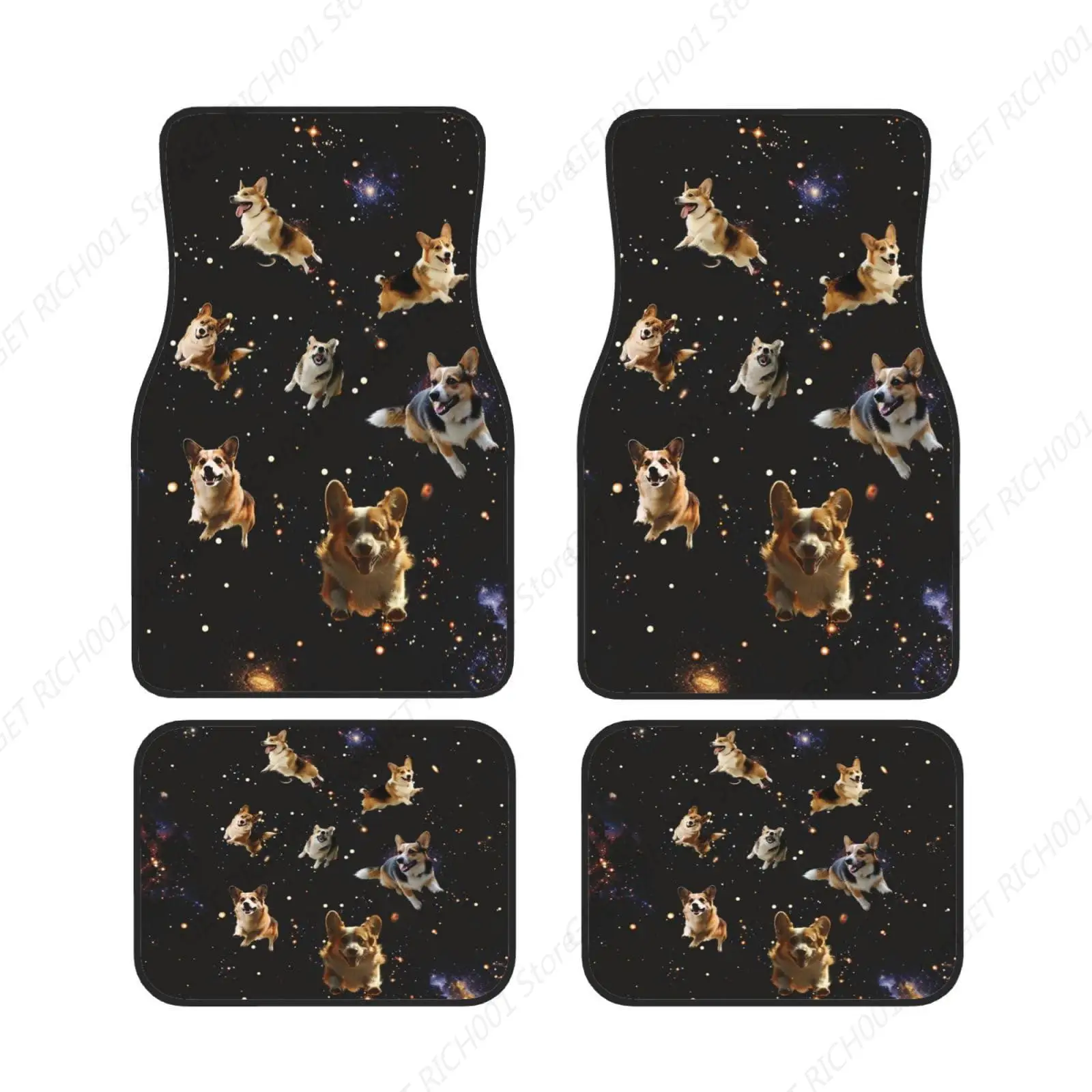 

Забавный коврик для ног Space Corgis Dog, базовый автомобильный коврик для ног Juego, 4 шт., Juego Alfombrillas Para Automóviles, аксессуары Para Automóviles Lant
