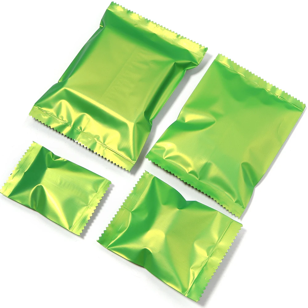 100 Stück Schmuckbeutel, einfarbige Aluminiumfolien-Überraschungstüten, neue leere Miniatur-Lebensmittel-Spielzeug-Überraschungstüten, DIY-Party-Geschenkverpackung – Detail 3