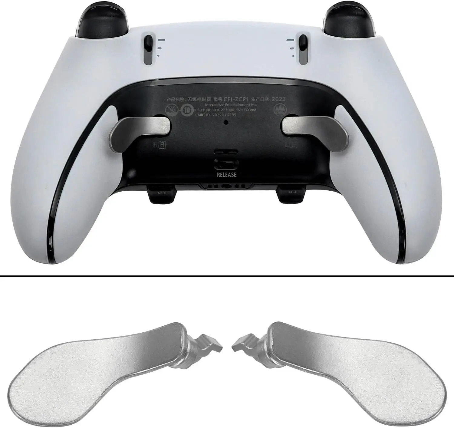4 قطعة المجاذيف الخلفية المعدنية لوحدة تحكم PS5 DualSense Edge أزرار الزناد القابلة للتبديل ملحقات قبضة بديلة #4