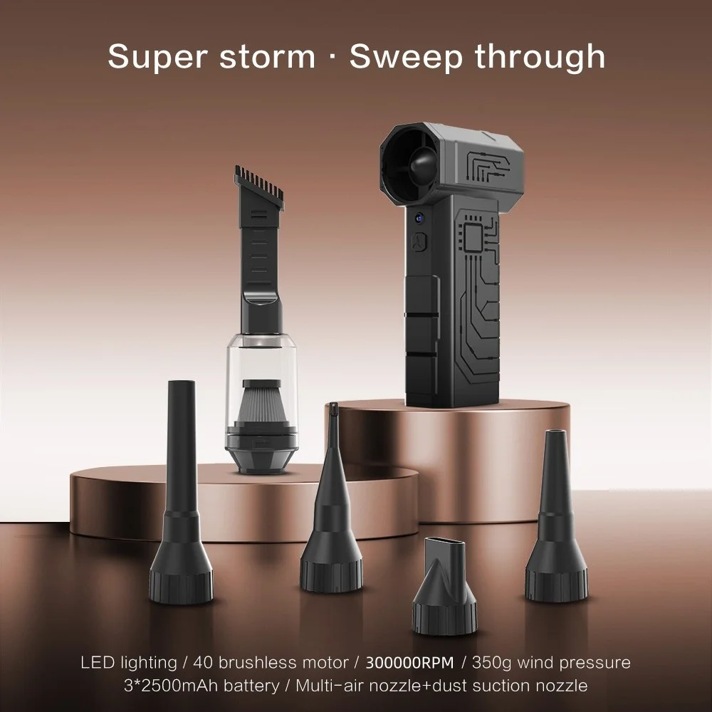 

Беспроводной струйный вентилятор, бесщеточный двигатель, турбовентилятор, портативный жестокий вентилятор, тяговый перезаряжаемый вентилятор 350 г, пневматический пистолет для чистки автомобиля