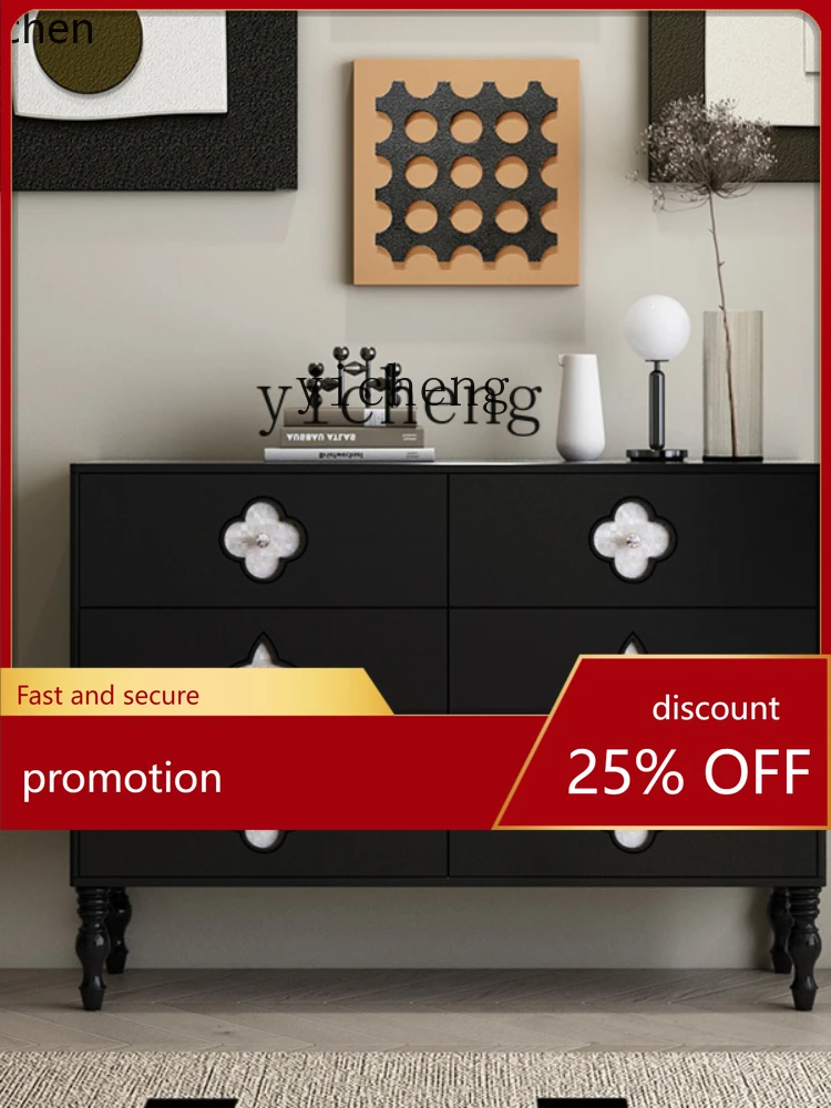 

YFY Vintage Chest of Drawers Solid Wood/Clover Chest of Six Drawers Storage Cabinet against the Wall