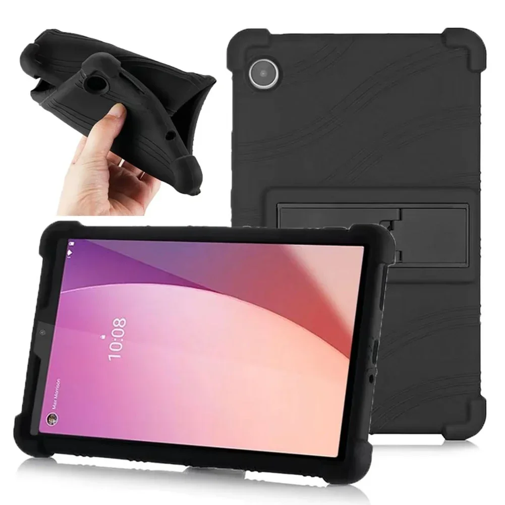 For Lenovo Tab M8 4th Gen TB301FU TB300FU TB300XU Soft Silicone Cover Case with Kickstand For Lenovo TB-8506F/X 8705F/L 8505F/X