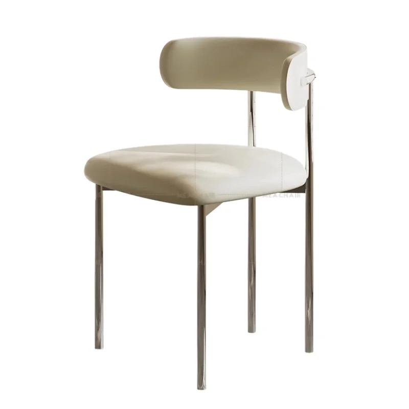 كرسي طعام بسيط وحديث منزلي على الطراز الكريمي، كرسي مسند ظهر مريح ومتين