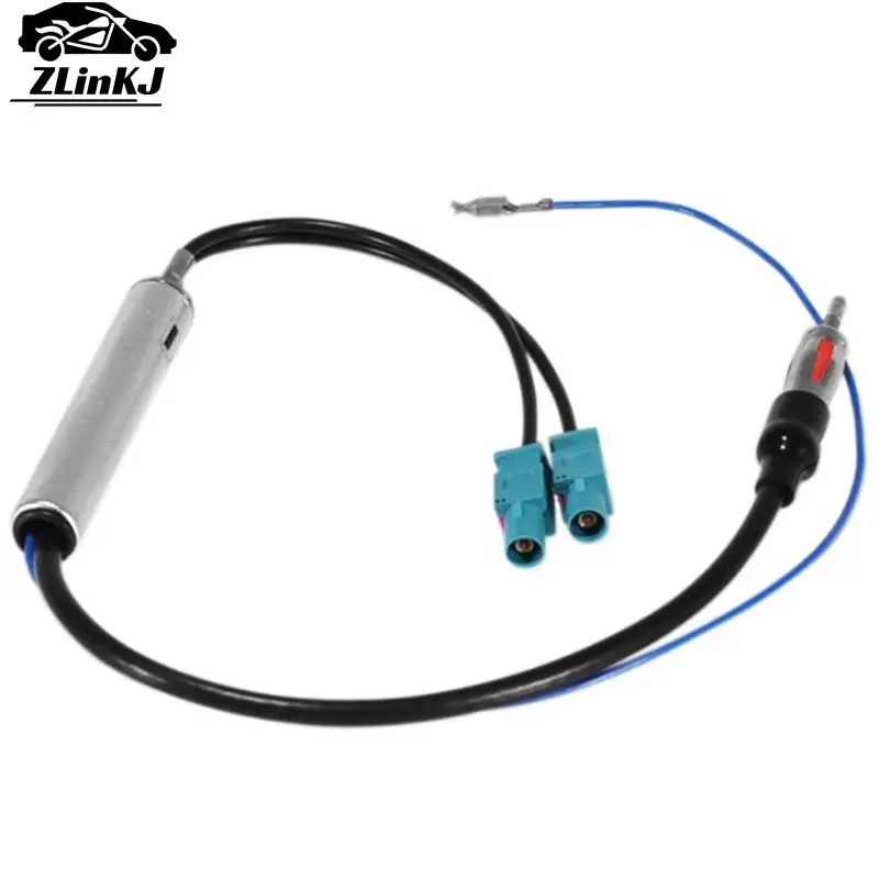 Auto stereo fm am antenne signal verstärker verstärker amp dual fakra din stecker konverter adapter für volkswagen audi vw skoda bmw