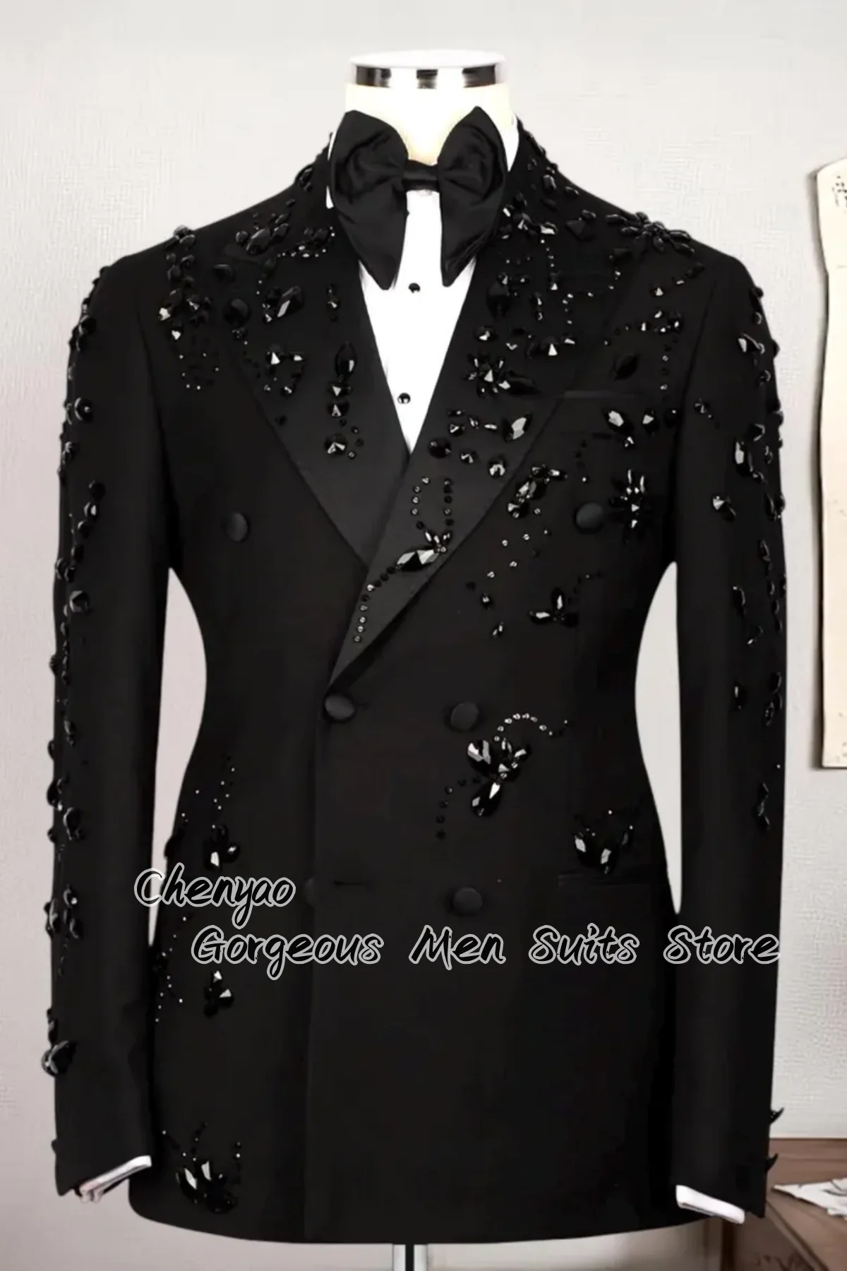 

Роскошные мужские костюмы с кристаллами и бисером, комплекты из 3 предметов, индивидуальный пошив, приталенный крой, с острыми лацканами, для жениха, свадебные, для выпускного вечера, смокинги, мужские наряды