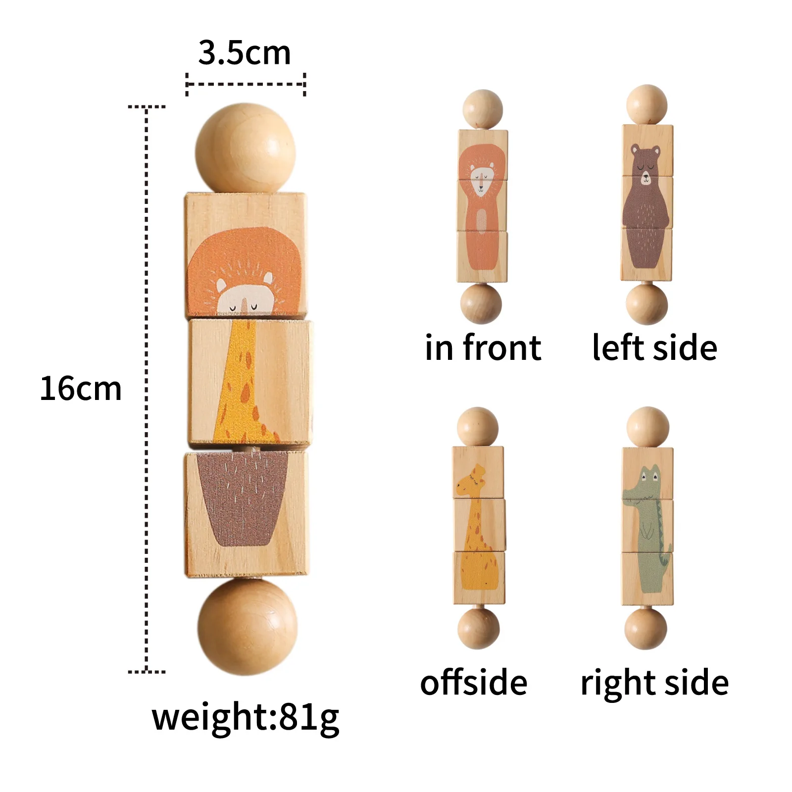 Nieuwe Baby Houten Roterende Mobiles Speelgoed Leuke Cartoon Giraffe Krokodil Dier Blok Rammelaar Puzzel Spel Kinderwagen Bijtring Speelgoed