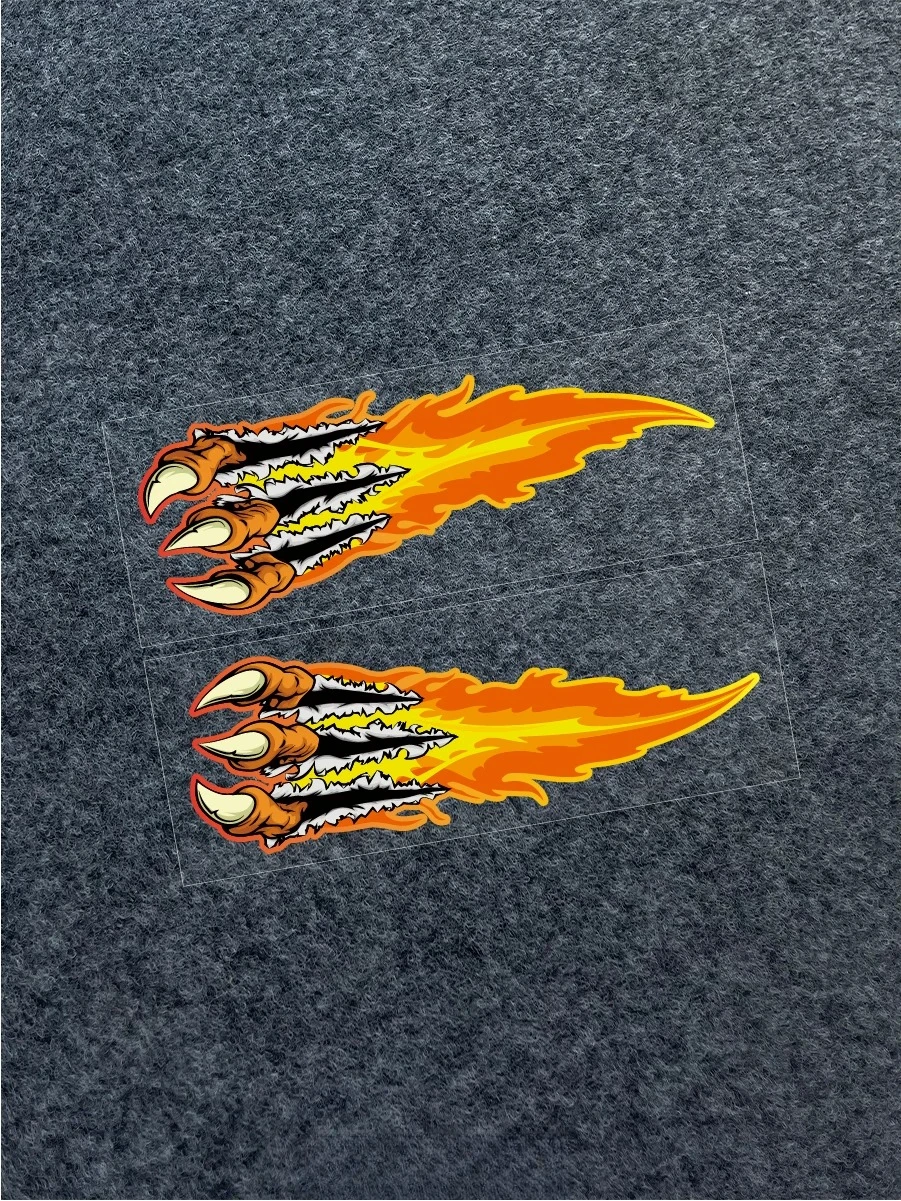 Flame Claw Sticker for Motorcycle Personalized Vinyl Decal Waterproof Reflective Decor Sticker for Motorbike Body Scratch Cover