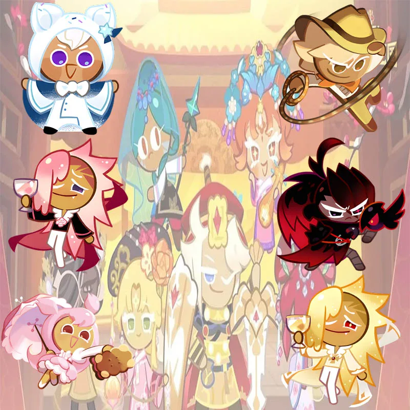 Cookie Run: Kingdom 10CM surprise attack Double Sided Printed Anime Acrylic Stand with Base Cartoon Figure Desk Decor Keychain
