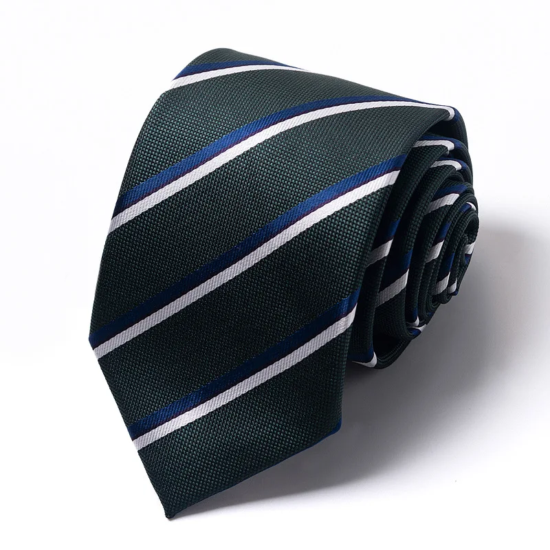 Men's Tie Business Dress Tie Polyester Groom Wedding Celebration Stripe 8cm Tie in Stock