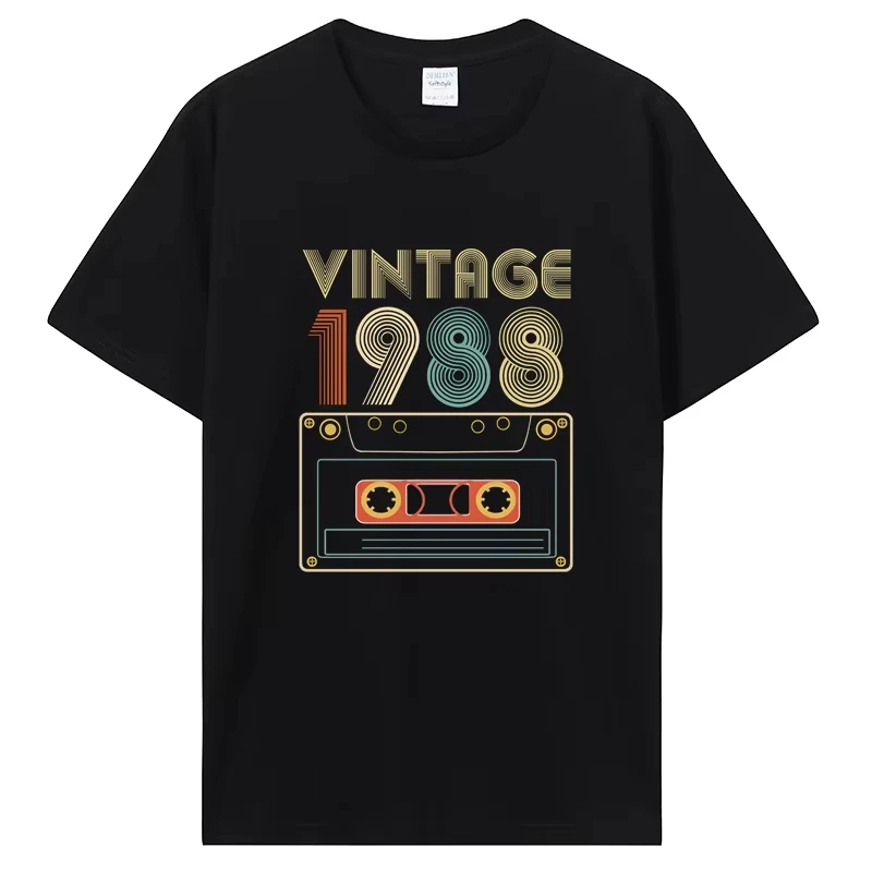 Retro Vintage Best Of 1988 Mixtape Cassette Graphic T-Shirt Birthday Gift Unisex Streetwear Casual Short Sleeve Tee