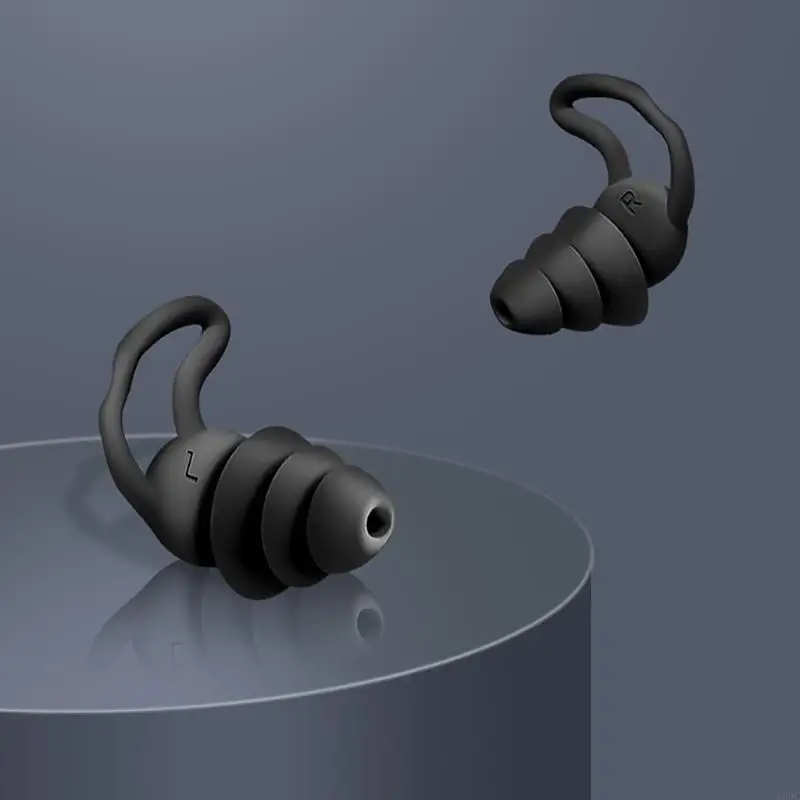 W89C 2PCS/Pack Silicone Ear Plugs IN-OER FIT 160 درجة على الأذن للبالغين