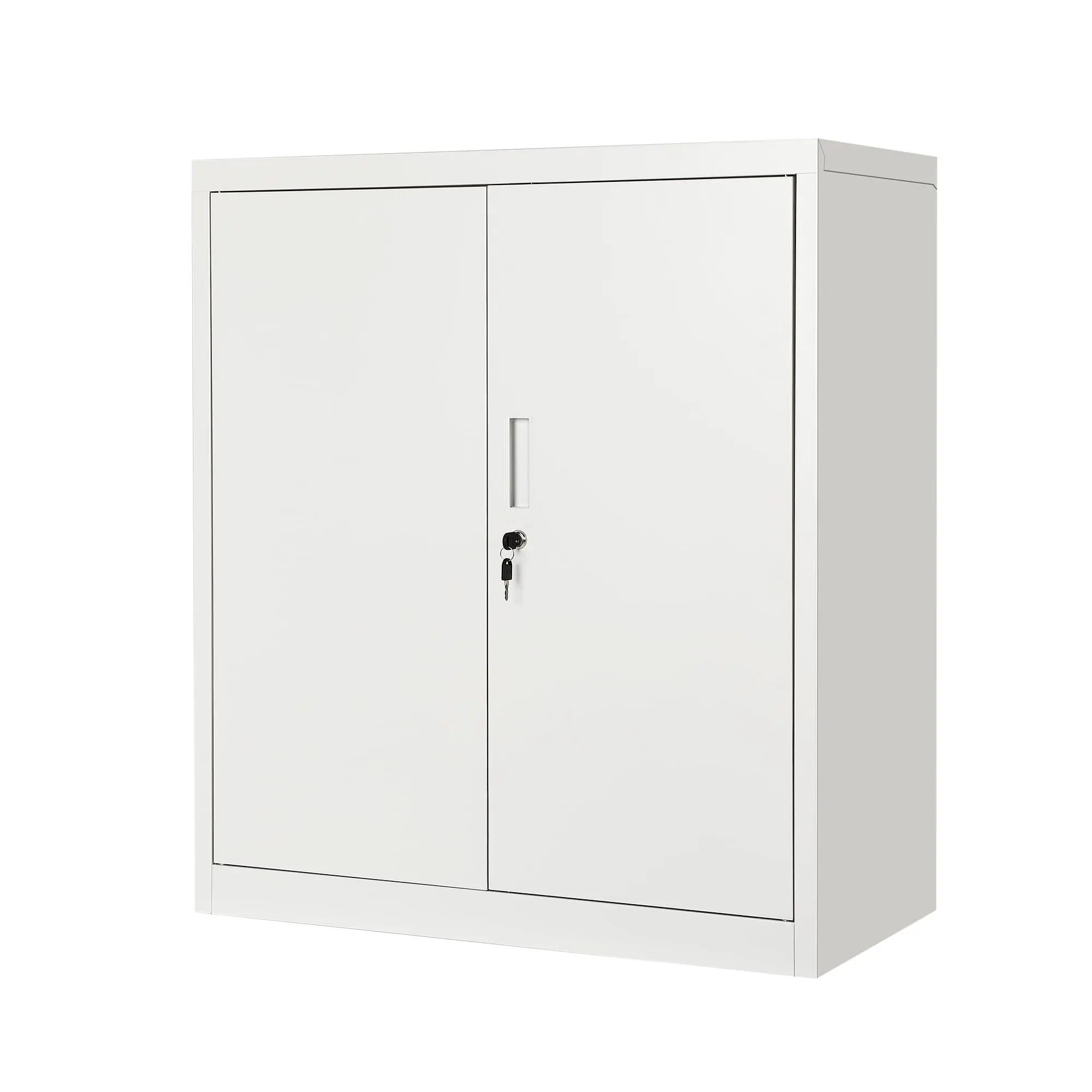 Metal Storage Cabinet With 2 Doors And 2 Adjustable Shelves 80x40x91cm Steel Sideboard Storage Cupboard Easy Assembly Required For Warehouse Garage Home And Office