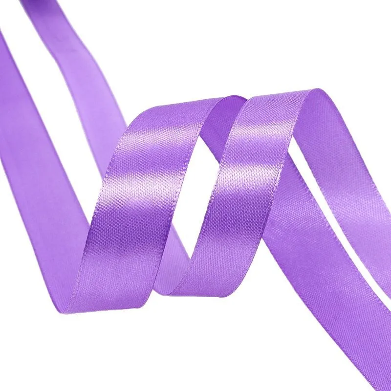 보라색 새틴 리본 6-10-15-20-25-40-50mm DIY 수제 의류 바느질 재료 선물 포장 테이프 크리스마스 파티 장식