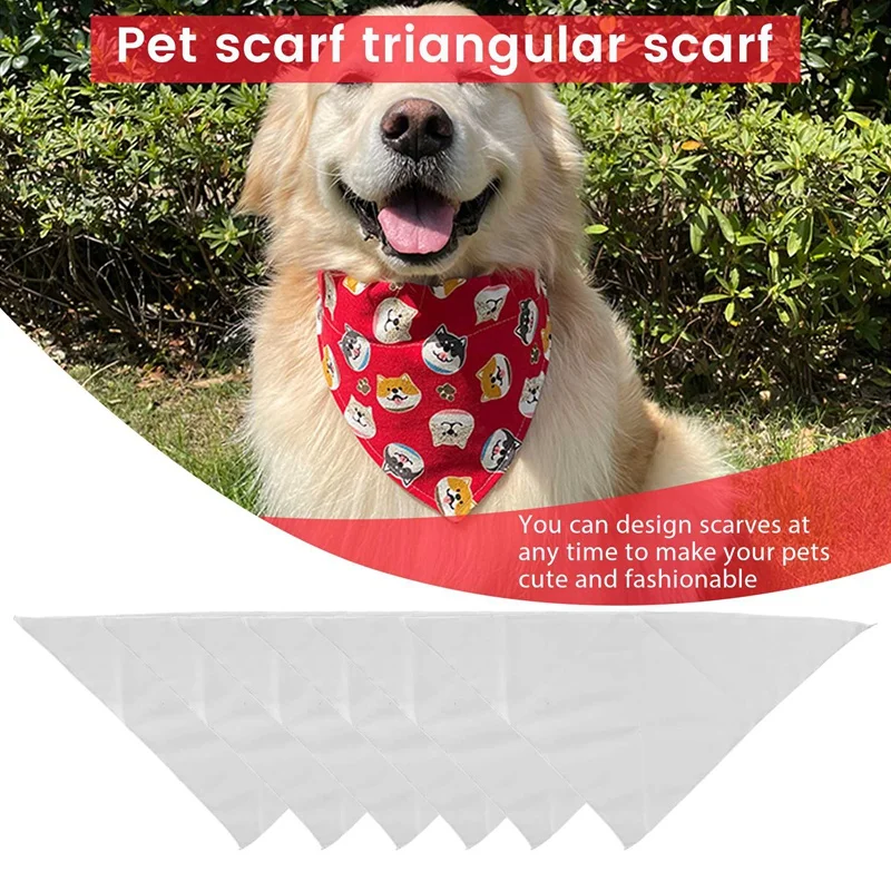 ●6 Pcs Sublimation Blank Pet Bandana Heat Transfer Washable DIY Triangle Dog Scarf Bibs Kerchief for Dogs Puppy Cats-ABFB