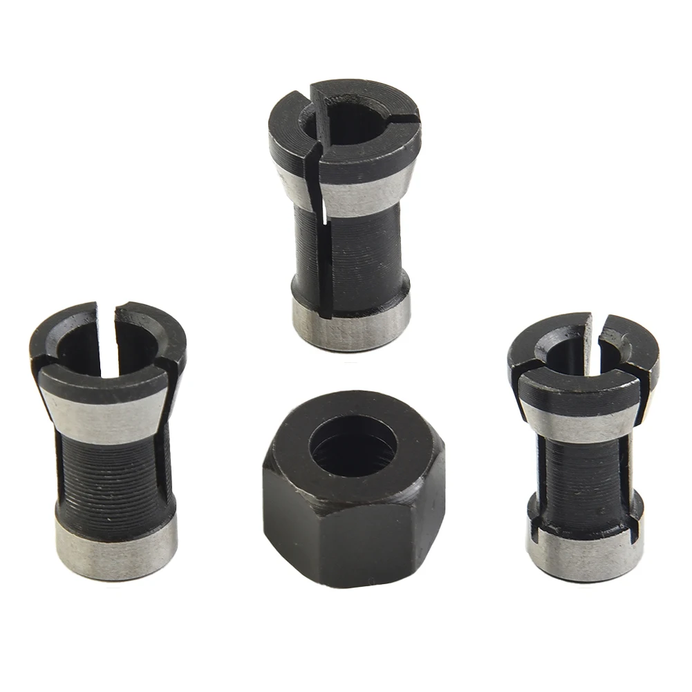 Unique Woodworking Cutter 4pcs Woodworking Accessories 6/6.35/8mm Collet Chuck Accessories M15 Screw Nut Milling Cutter