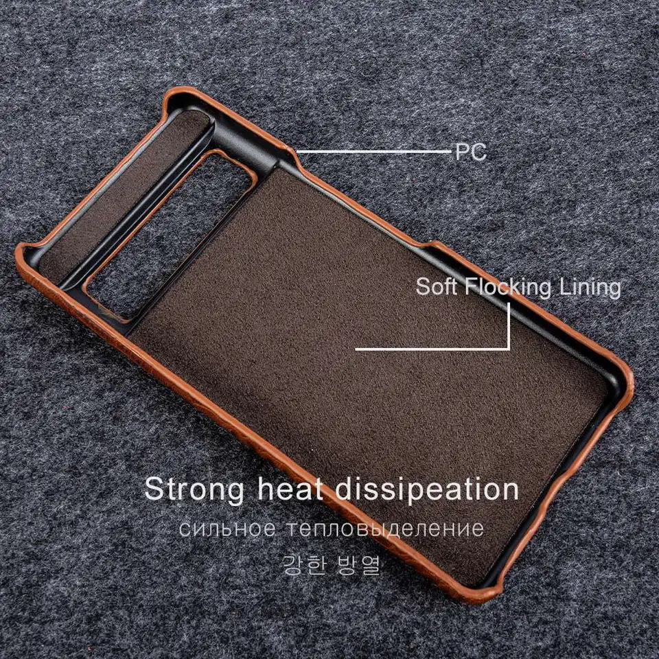 Funda de cuero genuino con textura de cocodrilo para Google Pixel 7 Pro, cubierta protectora para Pixel 10 6Pro 5A 5