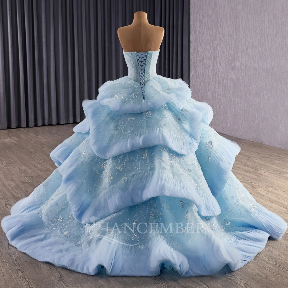 Glitter Quinceanera Dress Cour - Embroidery Organza ulasan dan harga