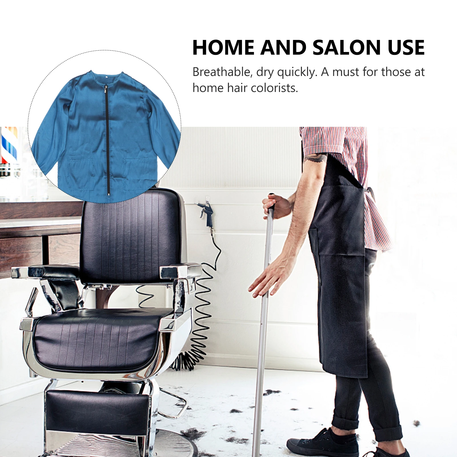 

1 шт. водонепроницаемые парикмахерские накидки салонные платья парикмахерские накидки на молнии с большими карманами удобные для дома окраска волос спа красота