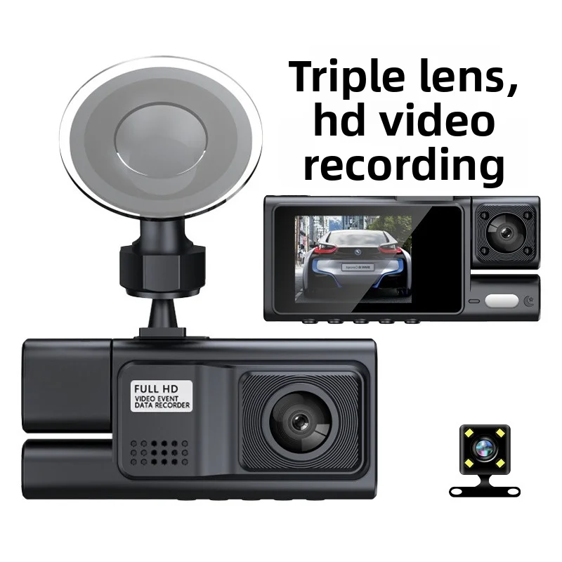 

HONG TONG 1080P HD Infrared Night Vision WIFI Dual Lens Dash Cam with Reverse Camera Function
