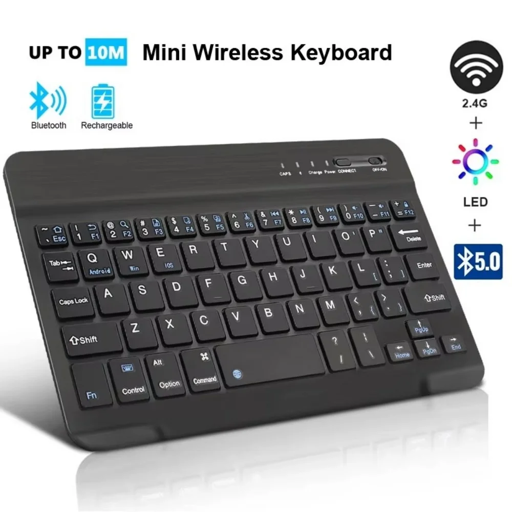 7/10 Inch Bluetooth Wireless Rechargeable Keyboard For iPad Pro Tablet Mobile Phone Laptop Android iOS Windows For Laptop Tablet