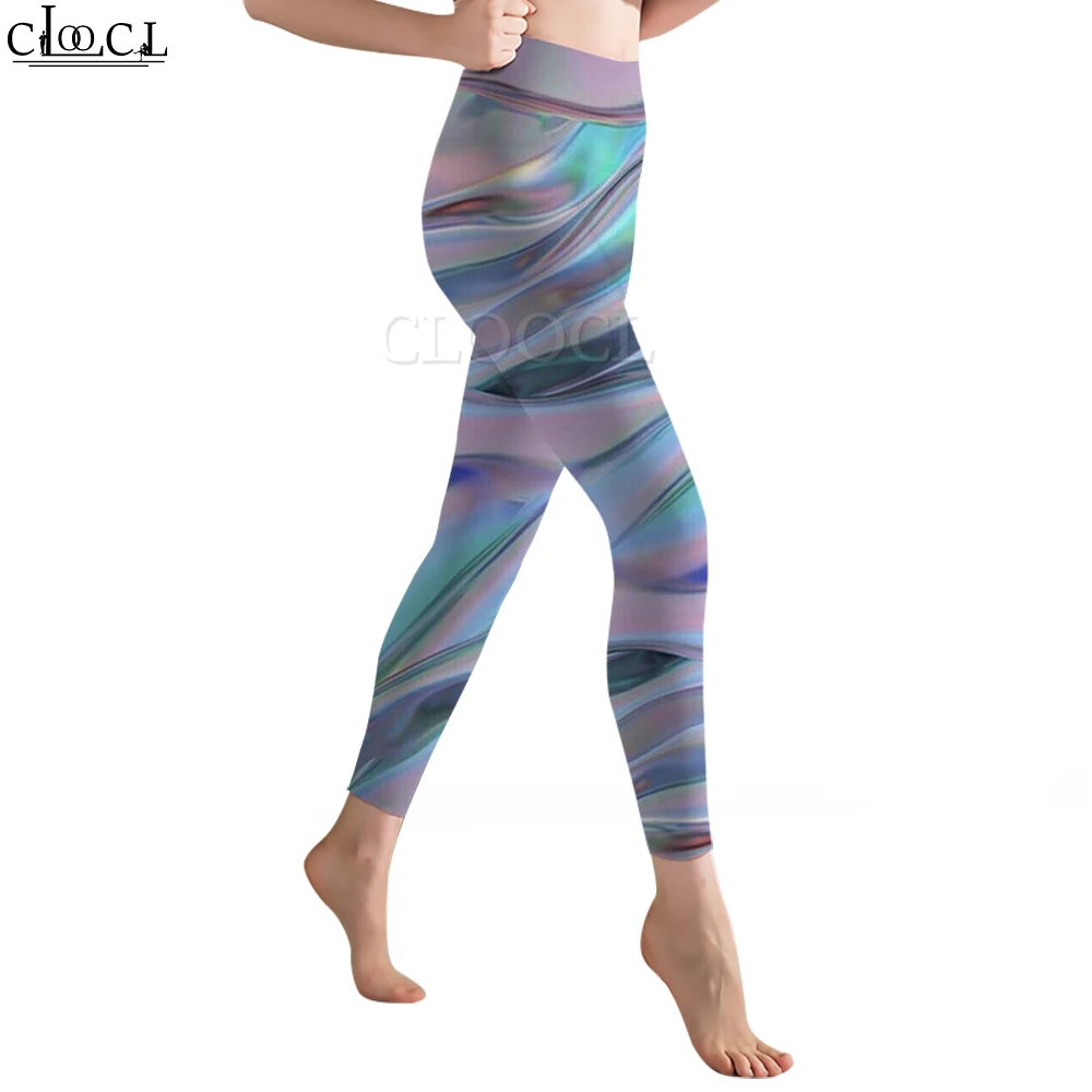 CLOOCL Nieuwe 2022 Vrouwen Legging Zeeschelp Kleurrijke Textuur 3D Gedrukte Broek voor Outdoor Jogging Gym Workout Legging Streetwear