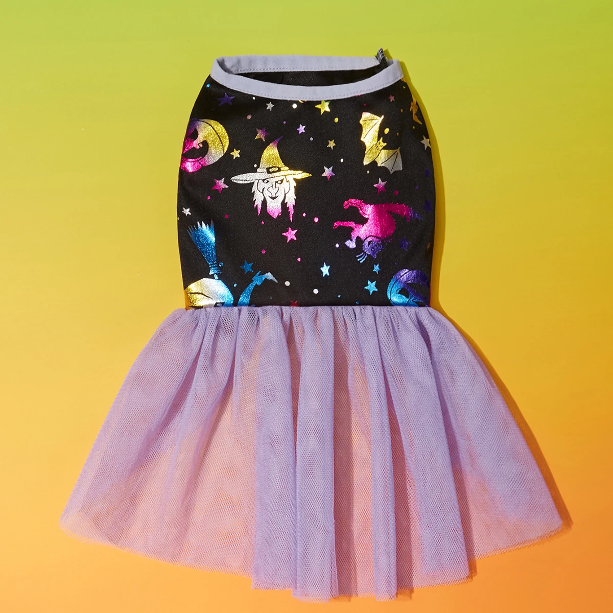 Halloween-Hunde-Tutu-Kleid mit Hexenfledermaus-/Spinnennetz-Aufdruck, Tüllrock, Haustierkostüm-Kleidung für kleine Hunde/Katzen, Festival-Party