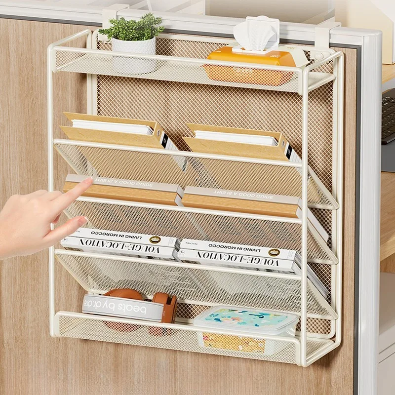 Metal Hanging Storage Rack Document Book Magazine Organizer Shelves Multifunctional Simple Shelf Home Office Storage Racks