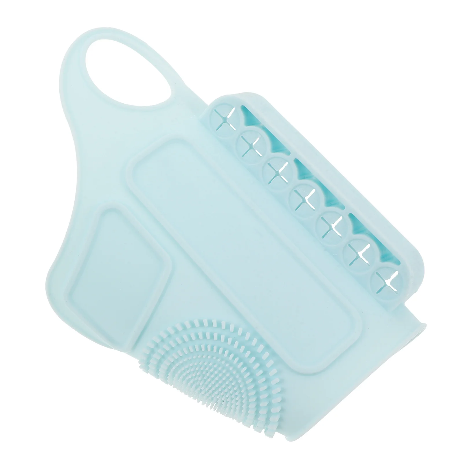 Cinghia da polso per trucco in silicone Superficie strutturata regolabile Accessori di bellezza portatili Tavolozza da polso Strumento di miscelazione riutilizzabile per