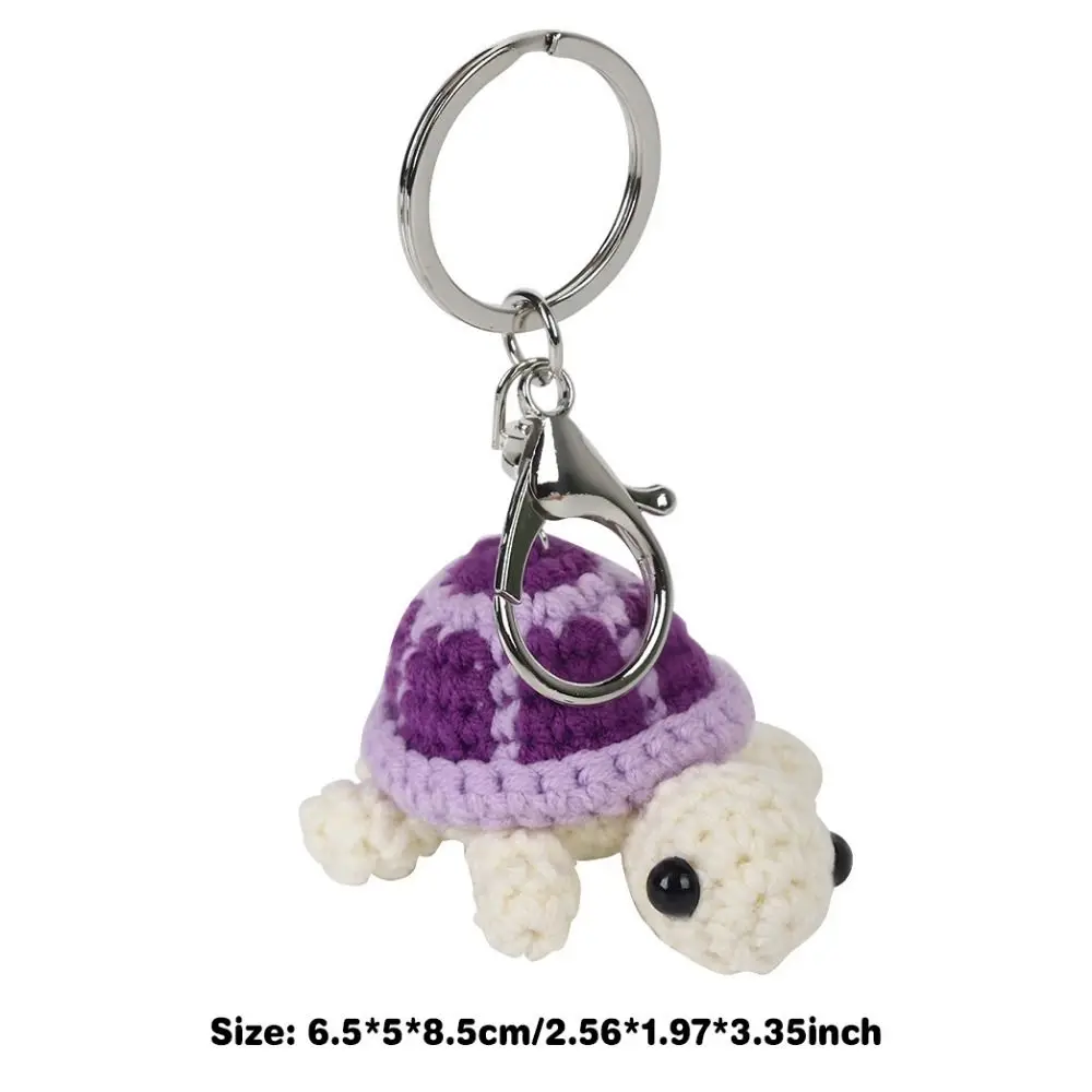 Porte-clés tortue créatif fait à la main, tricot mignon, breloque pour sac à dos suspendu au Crochet, Mini pendentif tortue, cadeau pour enfants