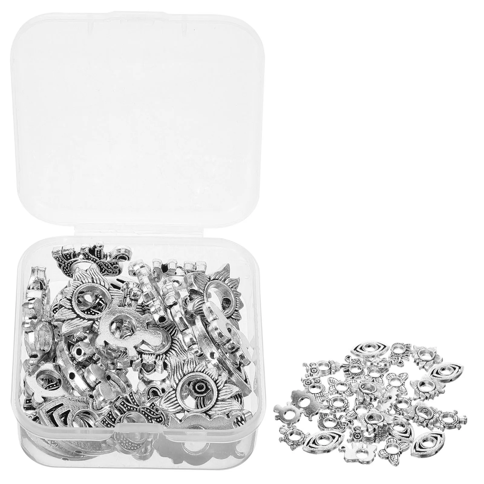 

1 Box Tibetan Silver Alloy Small Charms DIY Loose Beads for Jewelry Making Crafts Handmade Pendant Bracelet Earring Accessories