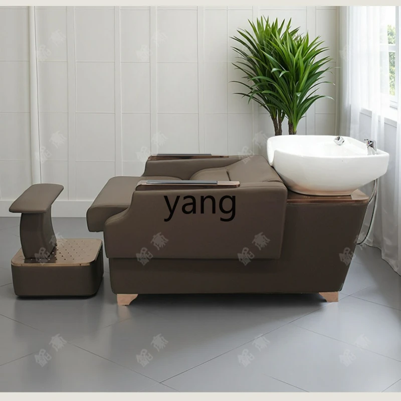 LTT semi-reclining hairdresser shampoo bed ceramic basin hairdresser flush bed