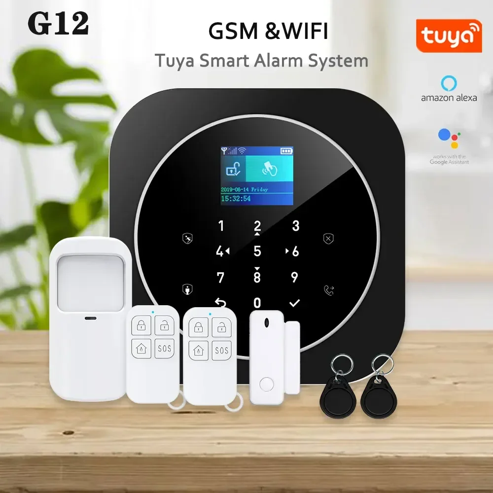 

Tuya Smart WIFI GSM Security Alarm System Works With Alexa Home Burglar Motion Detector Smoke Door Window Anti theft package