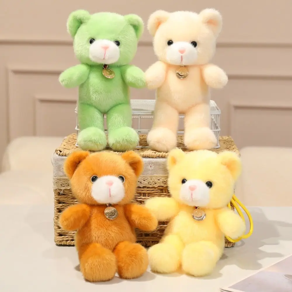 

Bag Ornaments Cartoon Colorful Bear Pendant Lovely Anti-lost Colorful Bear Plush Toy 20cm Cute Bear Plush KeyChain Girls