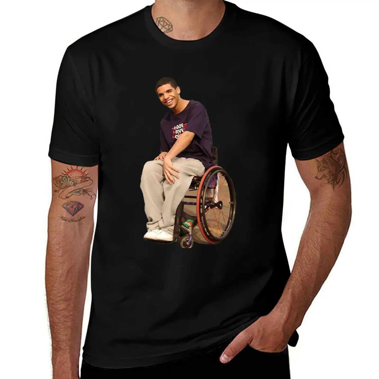 

Wheelchair Jimmy T-Shirt blacks new edition aesthetic clothes anime tshirt T-shirts for men cotton