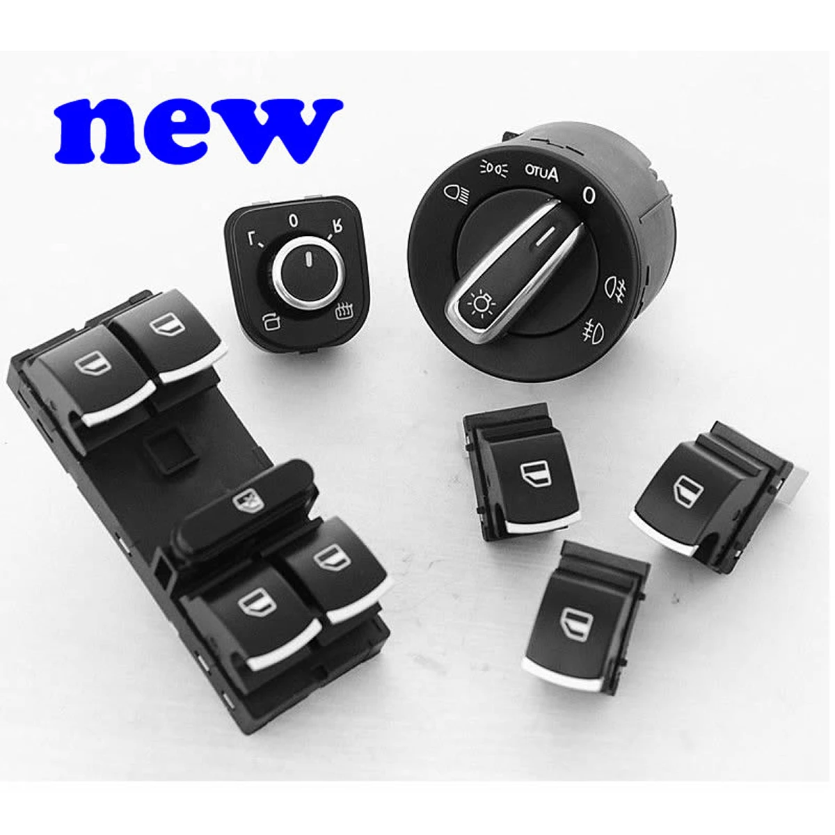 

6 switch / set Chrome Master Window Mirror Switch For VW Passat B6 CC JETTA Golf MK5 MK6 Tiguan