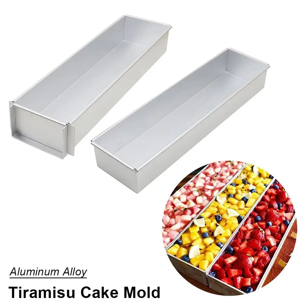 

1 шт., форма для торта Tiramisu из алюминиевого сплава, активная/фиксированная прямоугольная форма для чизкейка, серебряная форма для выпечки для кухни, кофе, кондитерских изделий